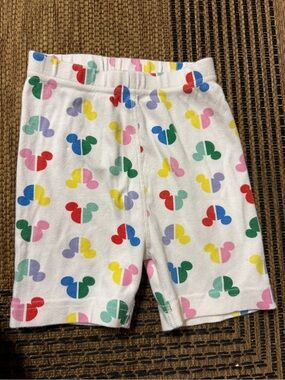 Hanna Andersson White Shorts with Multicolor Mickey Print